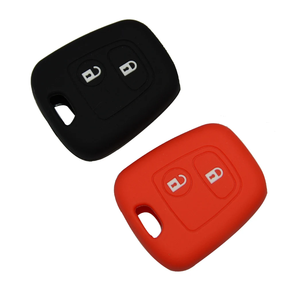 OkeyTech Silicone Car Key Cover for Peugeot 206 307 207 408 For Citroen C2 C3 C4 Soft Silica Gel 2 Button Key Fob Case Shell (5)