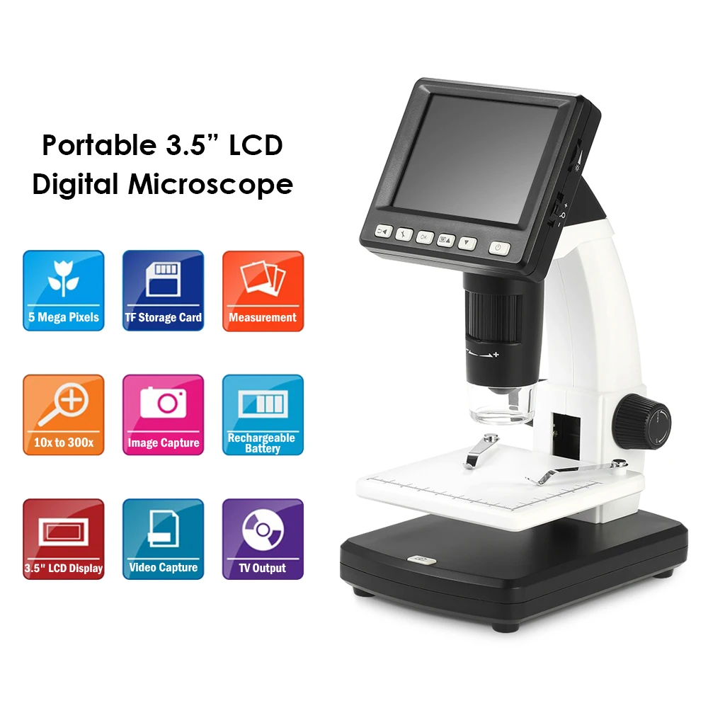 

Digital Microscope Stand Alone Desktop endoscope 10-500X up to 1200x Magnification 5M Resolution and Measurement Storage Card