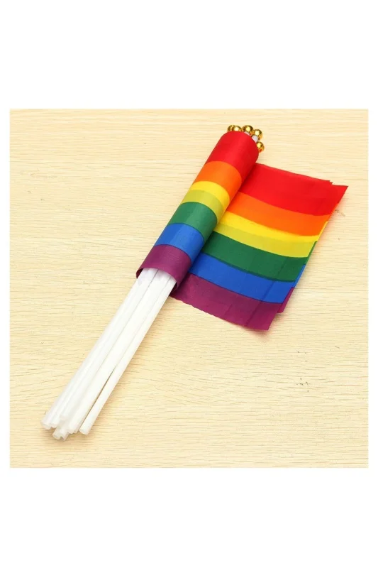 

Promotion! 12pcs Gay Pride Lesbian Peace LGBT Rainbow Flag Banner Festival Carnival