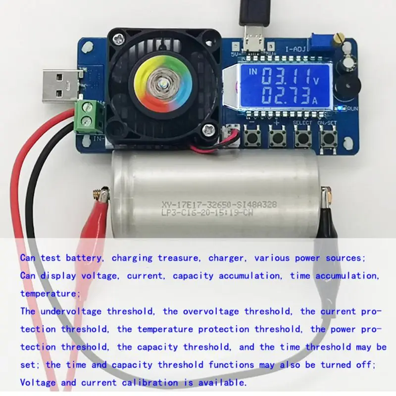 Электронная нагрузка USB Тестер автомобильный 25 Вт/35 Вт тестер емкости батареи постоянного тока