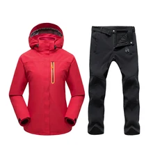 Зимняя Лыжная куртка для женщин, непромокаемая флисовая куртка для снежной погоды, термобелье, куртка для катания на горных лыжах, куртка для сноуборда, брюки, костюмы