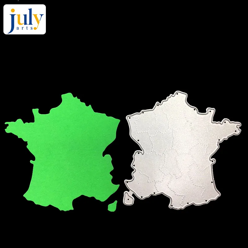 

Julyarts The Map of France Metal Cutting Dies for DIY Scrapbooking Album Paper Cards Decorative Crafts Embossing Die Cut