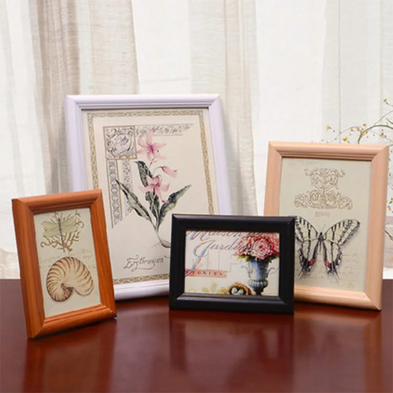 

Picture Frame Table 4Inch / 5 Inch / 6 Inch / 7Inch Rectangle Round Wooden Picture Frame Desktop Decor Ruropean Photo Home Decor