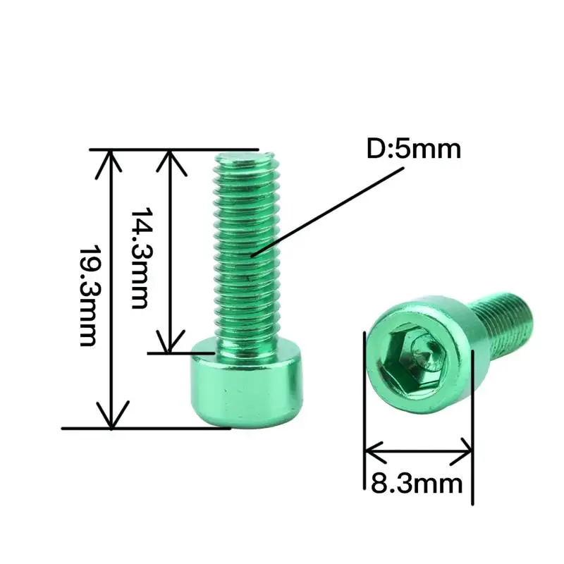 1 пара, велосипедные бутылки для воды со клетка болты M5 из алюминиевого сплава с шестигранной головкой и крестообразным шлицем из зеленого цвета