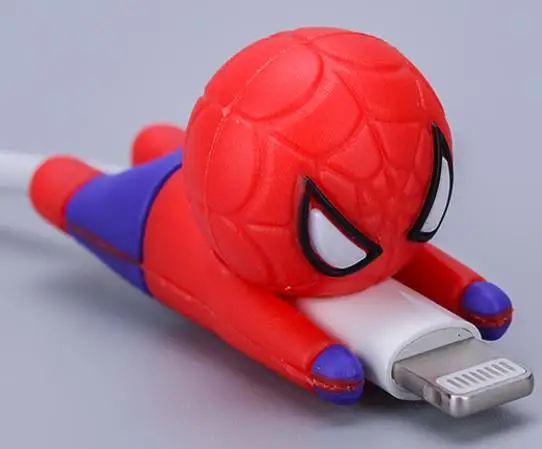 SPIDER Аниме Драконий жемчуг Пикачу кабель укус животных кабель защиты для IPhone игрушки Eevee Луффи Саурон приколы розыгрыши для детей и взрослых - Цвет: SPIDER
