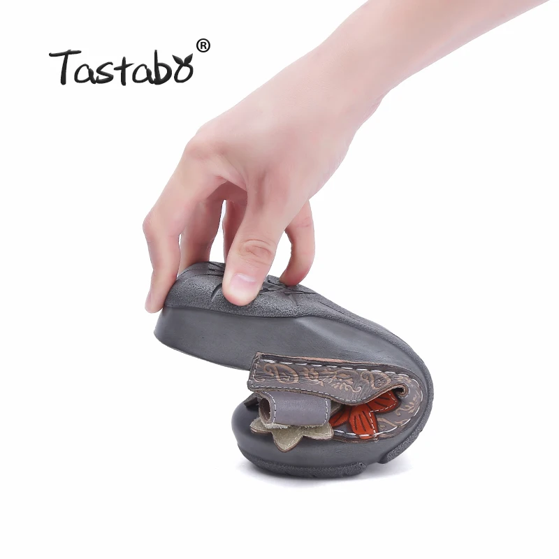 Tastabo/уличные тапочки с цветами обувь из натуральной кожи шлепанцы ручной работы