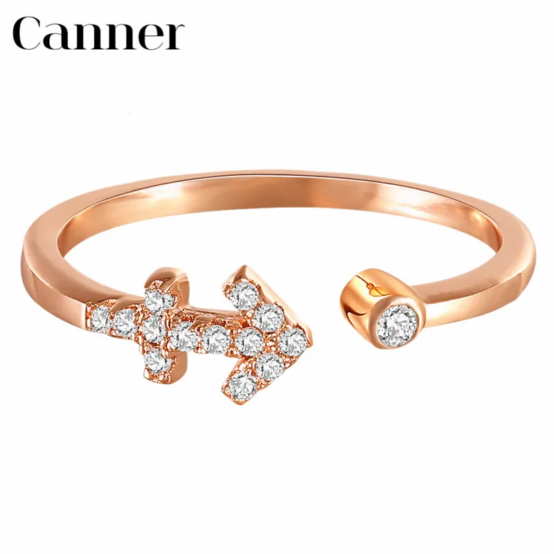 

Canner Sagittarius Constellations Rings For Women Zodiac Sign Finger Rings Adjustable Size Horoscope Crystal Ring bague femme