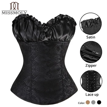 

Sexy Women Steampunk Slimming Corset Gothic Clothing Overbust Lingerie Lace Up Bustiers Top Plus Size Body Shaper Party Corselet