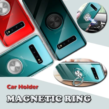 

10pcs Magnetic Bracket Car Holder Case Soft TPU Finger Stand Shockproof Cover For Samsung S10 E 5G S9 S8 Plus Note 9 8 M20 M30