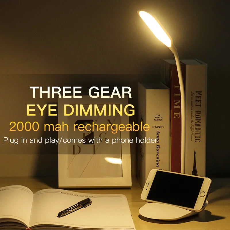 

Study Lamp 360° Flexible Touch Sensor usb rechargeable led desk lamp