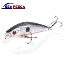 SEAPESCA Minnow Fishing Lure 70mm 8g 3D Eyes Crankbait Wobblers Artificial Plastic Hard Bait peche Fishing Tackle JK9