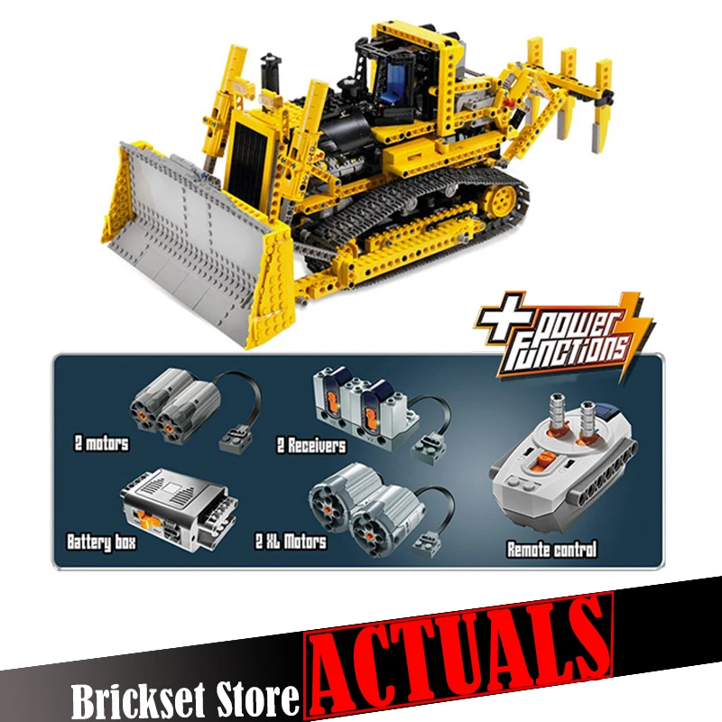 

LEPIN 20008 Motorized Bulldozer Technic Building Blocks Bricks Toys For Children brinquedos 1384PCS Compatible legoINGly 8275
