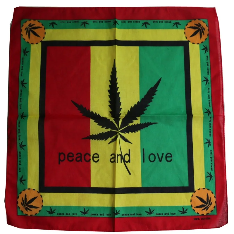 FOXMOTHER Hip Hop Punk Cotton Reggae Jamaica Green Weed Leaf Bandana Headwear For Mens - Цвет: I