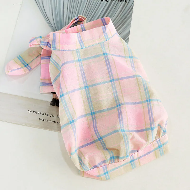 

DOGGYZSTYL Summer Dog Vest Pet Pink Bow-tie Casual T Shirt Clothes Puppy Sweater Apparel For Small Medium Chihuahua