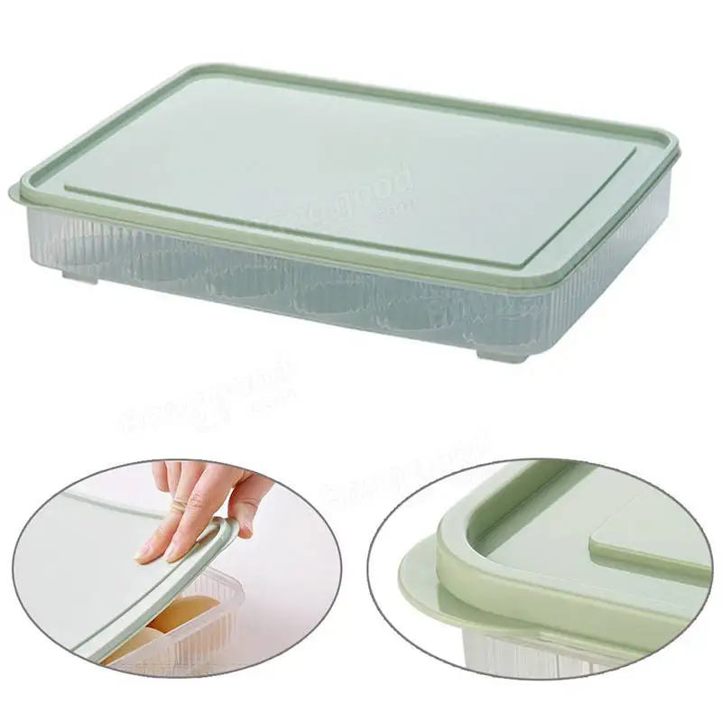 KCASA KC-ES01 24 Slots Egg Refrigerator Storage Holder Organizer Kitchen With Dust-Proof Lid