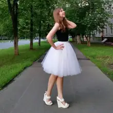 Настоящая фотография 5 слоев женщин длиной до колена летний взрослый юбка для маленьких девочек для свадебной вечеринки Мода стиль талии юбка