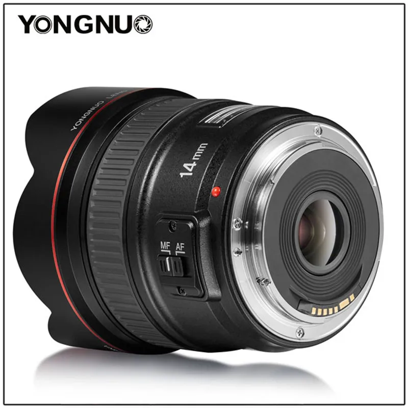 YONGNUO 14 мм F2.8 ультра-широкоугольный объектив yn14мм с автофокусом для Canon 5D Mark IV 700D 80D t3i m10 60d t6i 60d 1200D