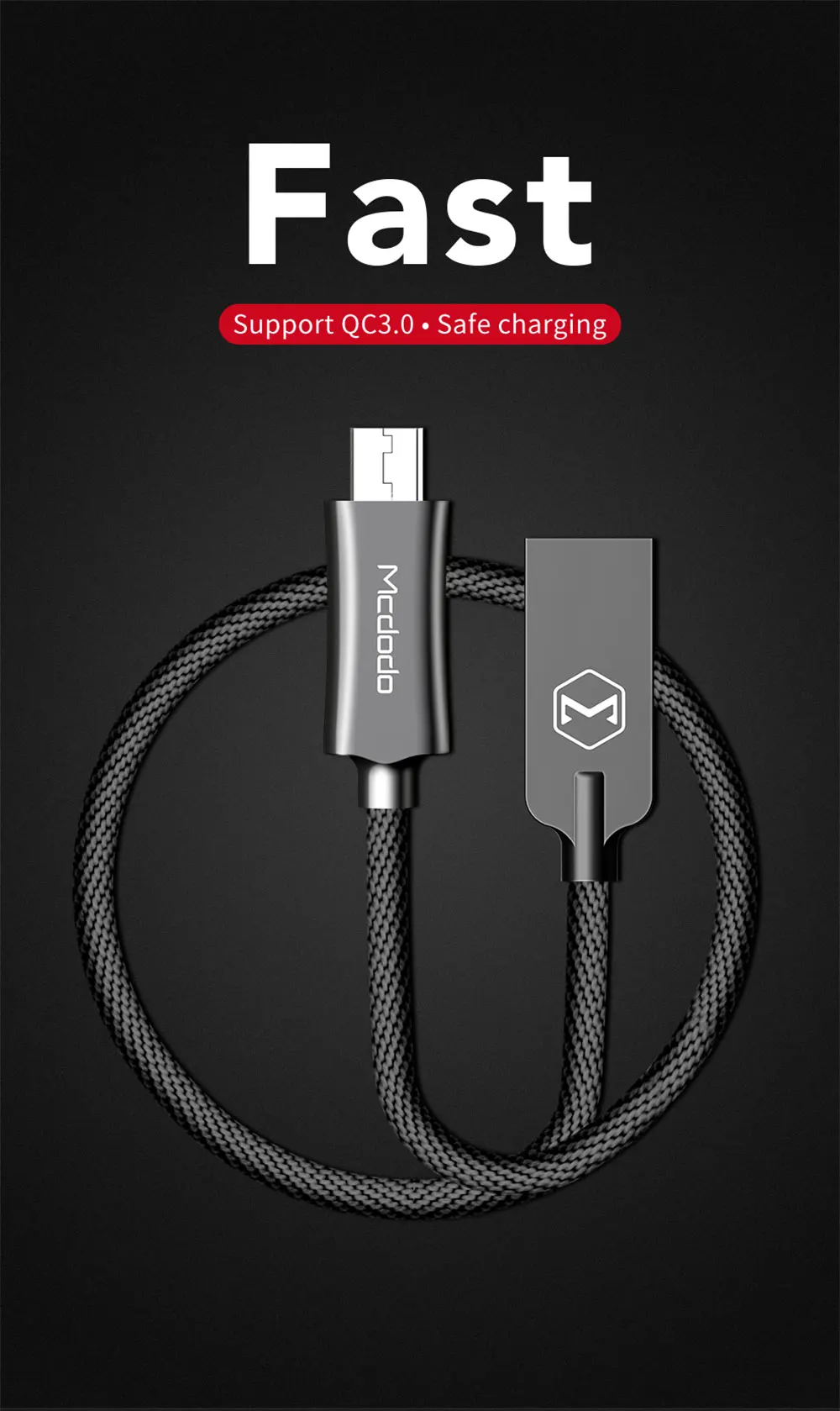 Mcdodo Micro USB кабель 2.4A Быстрая зарядка USB кабель для передачи данных 1 М 1,5 м для samsung huawei htc LG Xiaomi кабели Microusb зарядный кабель