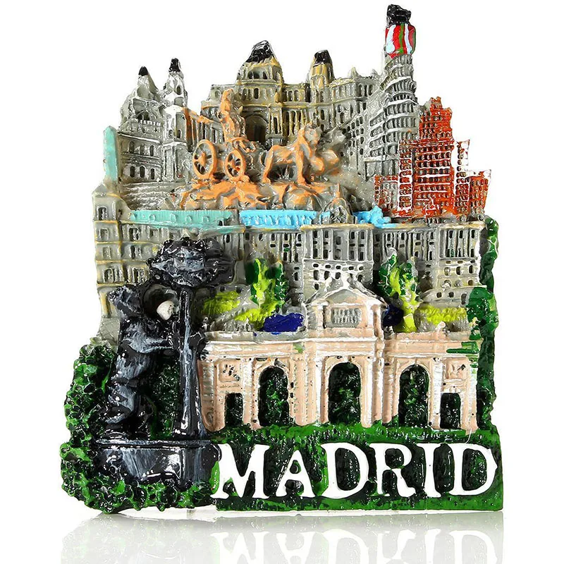 1Pc Spain Travel Souvenir Scenery Madrid 3D High-end Resin Fridge Magnets Gift Refrigerator Magnetic Sticker Home Decoration