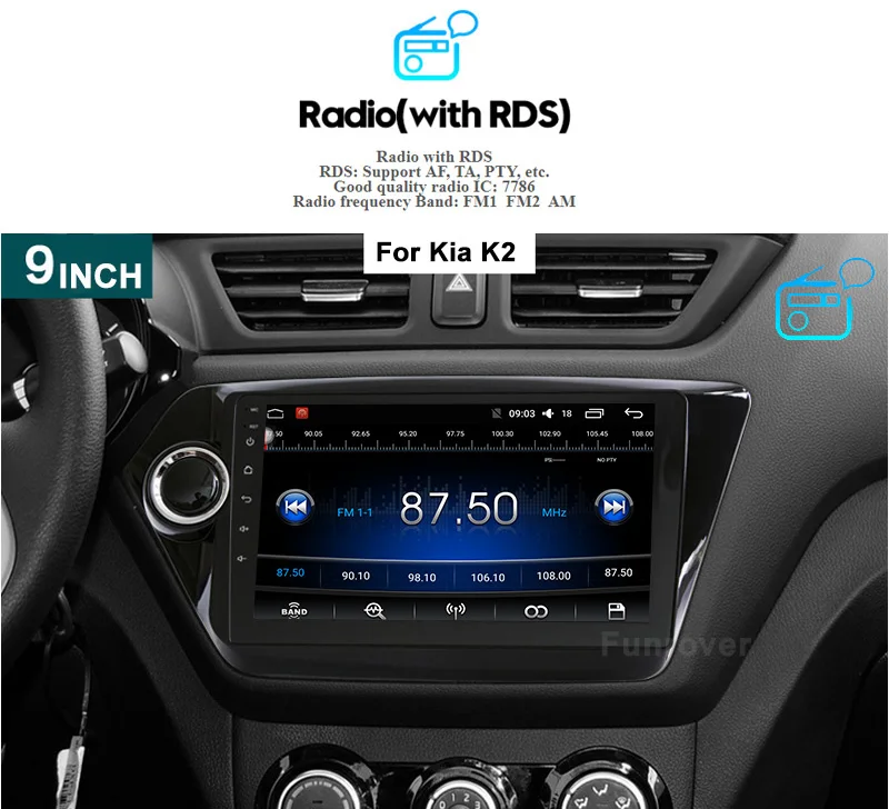 Flash Deal FUNROVER 2din Android 8.0 car dvd radio for Kia k2 rio 2010 2011 2012 2013 2014 2015 car gps navigation multimedia player stereo 4