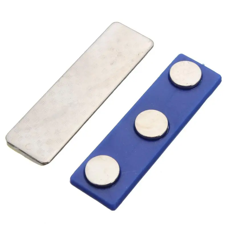 

Strong Magnetic Name Tag Badge PINS Magnet ID Holder Metal Card Set 46x13mm