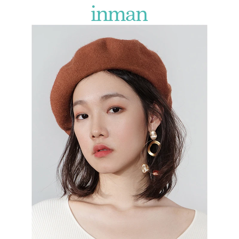Tanie INMAN wiosenne jesienne i zimowe damskie wełniane brytyjskie koreańskie berety japońskie dzikie modele Knitting Artist Cap kapelusz dyni