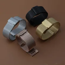 Высокое качество Нержавеющая сталь ремешки 14 16 18 20 мм для DW розовое золото серебро Акула сетки металлические браслеты для часов прямые заканчивается