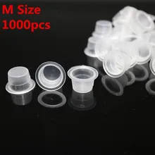 Besta 1000 шт. Пластик 11 мм прозрачный Средний Размеры татуаж чернила татуировки чашки пигмент шапки татуировки аксессуары питания