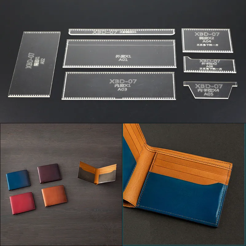 

1Set Acrylic Clear Template Handcrafting Set DIY Craft For Leather Wallet Bag Pattern