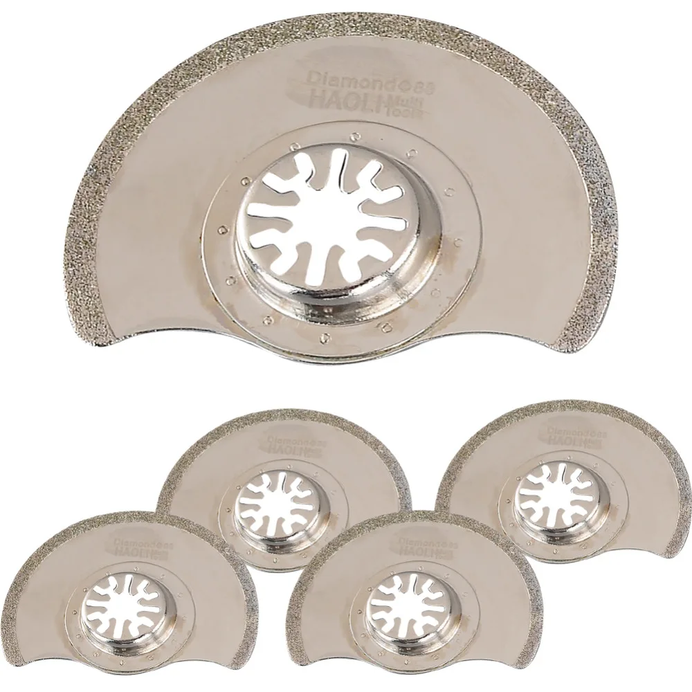 FREE SHIPPING 5pcs 88mm diamond round Oscillating MultiTool saw blade