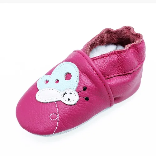 Gsch/тапочки для ползания для маленьких мальчиков; обувь для младенцев и малышей; нескользящие мокасины из мягкой кожи с замшевой подошвой для первых прогулок - Цвет: Розовый