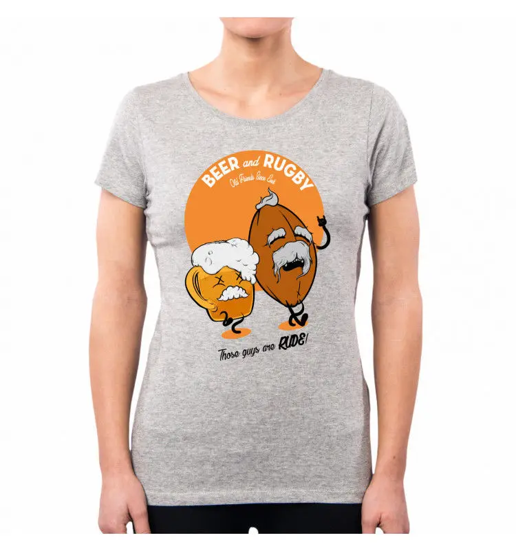 تي شيرت امرأة البيرة الرجبي الأصدقاء القدامى وقحا FG0001A PACDESIGN الكرتون t قميص الرجال للجنسين جديد الأزياء التي شيرت شحن مجاني مضحك