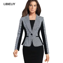Хороший тонкий офисный Блейзер Feminino Женская Куртка Блейзер Женский костюм с длинными рукавами на одной пуговице Популярные блейзеры куртки бизнес