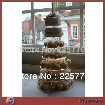

free shipping 7 Tier round Acrylic wedding Cupcake Stand