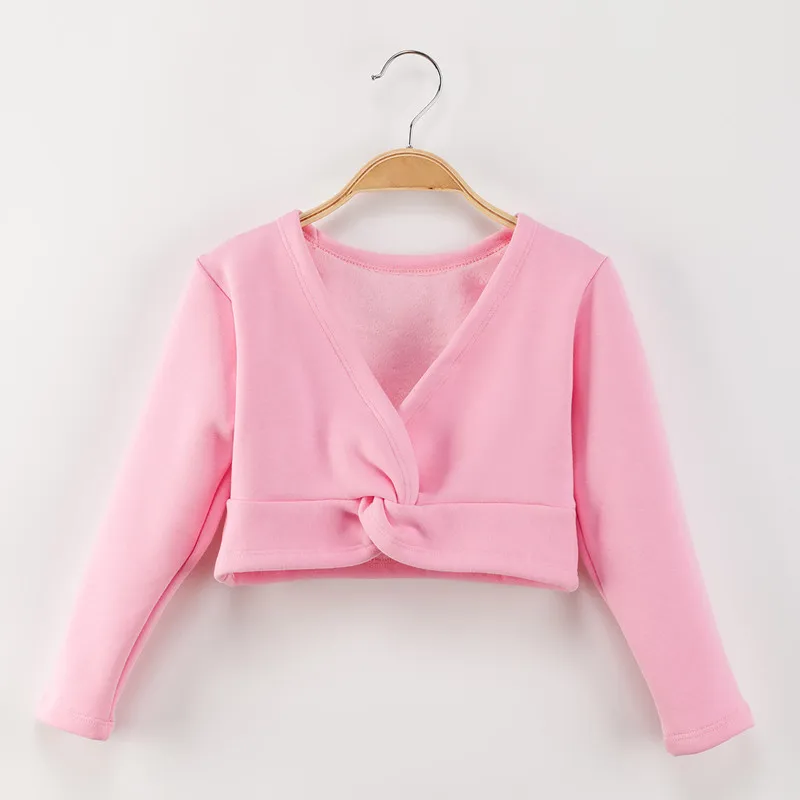 

New 2018 Girl Ballet Gymnastic Leotard Jacket Long Sleeved Dance Sweater Top Coat Kids Dance Clothing Jacket Wrap Ballet