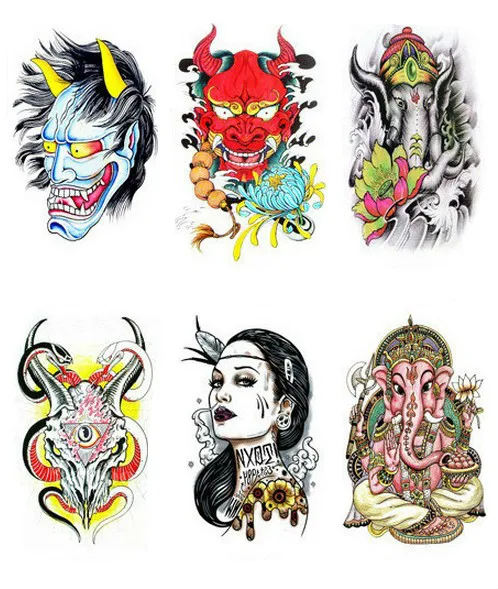 

Wholesale New 190 styles AX Serial Health Body tattoo Sticker Arm Waterproof temporary tattoo Body tatuajes 500pcs free shipping