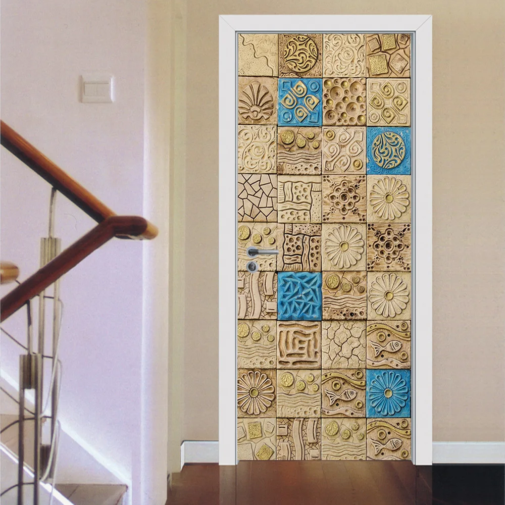 Творческий 3D арабский Стиль плитка обои, наклейки на стену Спальня Гостиная коридор двери украшения дома