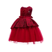 Торжественное платье для девочек от 2 до 12 лет платье принцессы с цветочным узором для свадьбы, дня рождения и Рождества Одежда для девочек