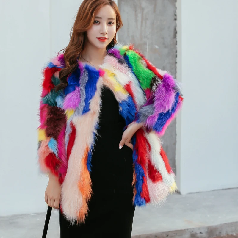 

Real Fur Coat Festival Jacket Women Clothes 2019 Winter Coat Natural Raccoon Fur Outwear ksr624