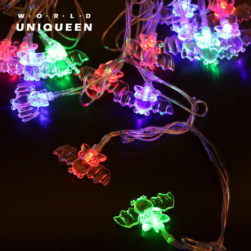 

AC110V AC220V LED string Christmas tree decoration light, 20 pcs/lot, 2M long, bat, punpkin, bottle, star, ghost, crystal option