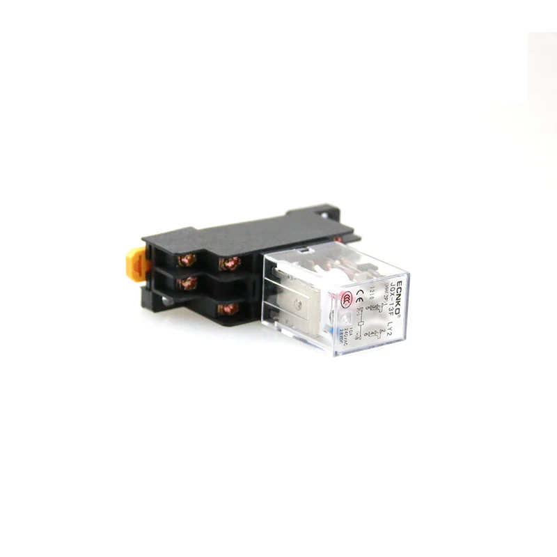 JQX-13F relay 220V AC coil high quality general purpose DPDT micro mini relay with socket base holder JQX-13F relay 220V AC coil high quality general purpose DPDT micro mini relay with socket base holder