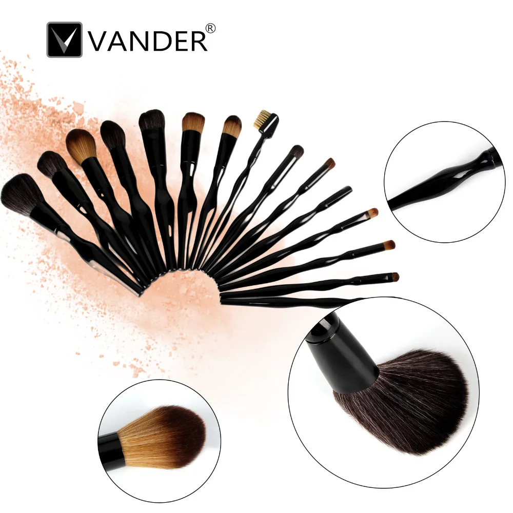 Hot 15pcs/set Makeup Brush Human Body Curve Foundation Soft Eyeshadow