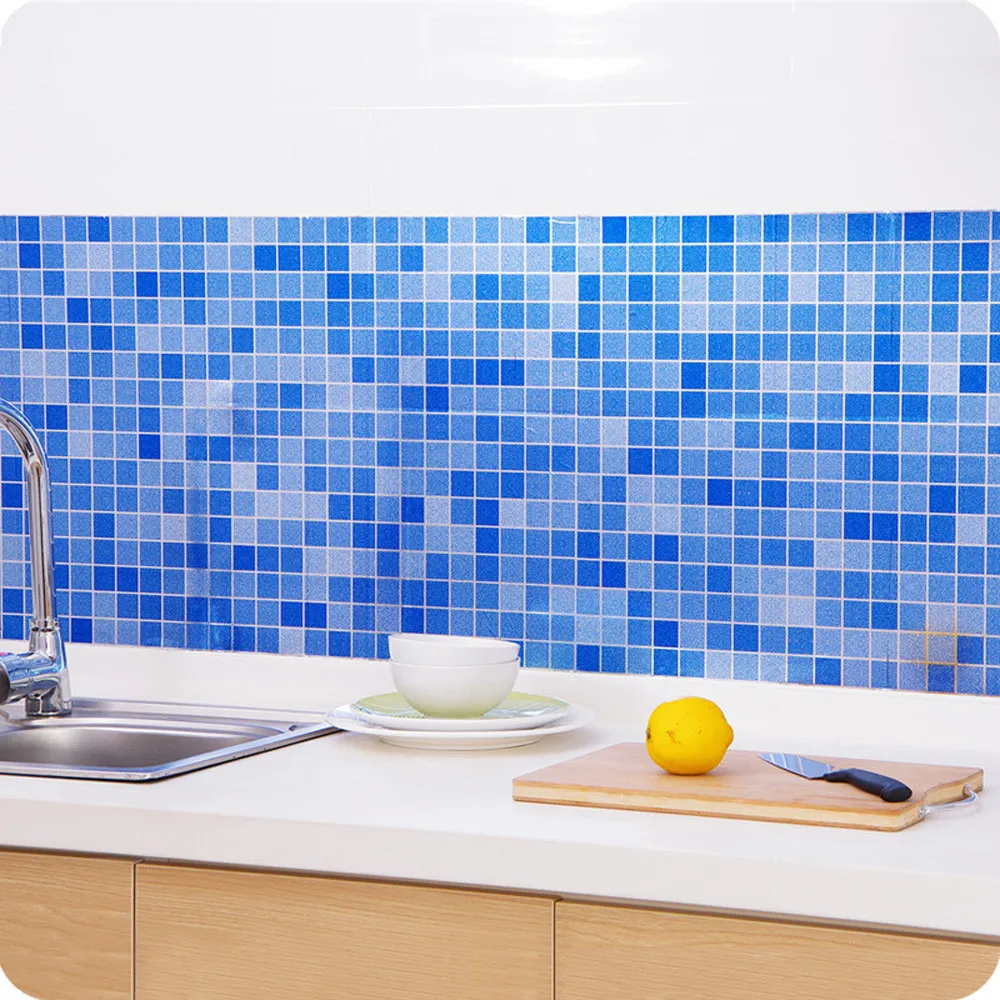 

Modern Wall Stickers Kitchen bathroom toilet waterproof Wallpaper DIY self-adhesive stickers mosaic tile 3D Wall Stickers Decals