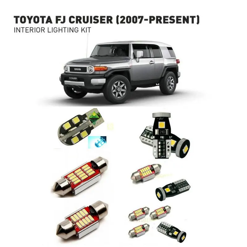 Светодиодные внутренние фонари для Toyota fj cruiser 2007+ 6 шт. светодиодные фонари для автомобилей комплект освещения автомобильные лампы Canbus