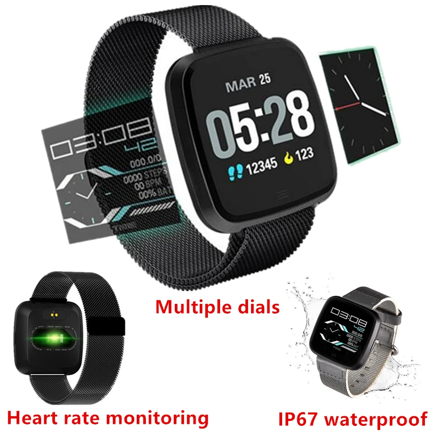 

Smart Sports Watch Pedometers Heart rate monitoring Multifunction Bracelet all Compatible IP67 Waterproof Mens Smart watch