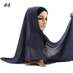72*175 см шифон двойная петля хиджаб femme musulman Исламская платок одежда шали для лета
