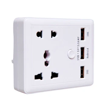 

Smart 3USB Wall Socket Universal Switch Adapter Power Socket European Style Plug Adapter Socket Panel 100-240V Conversion Socket