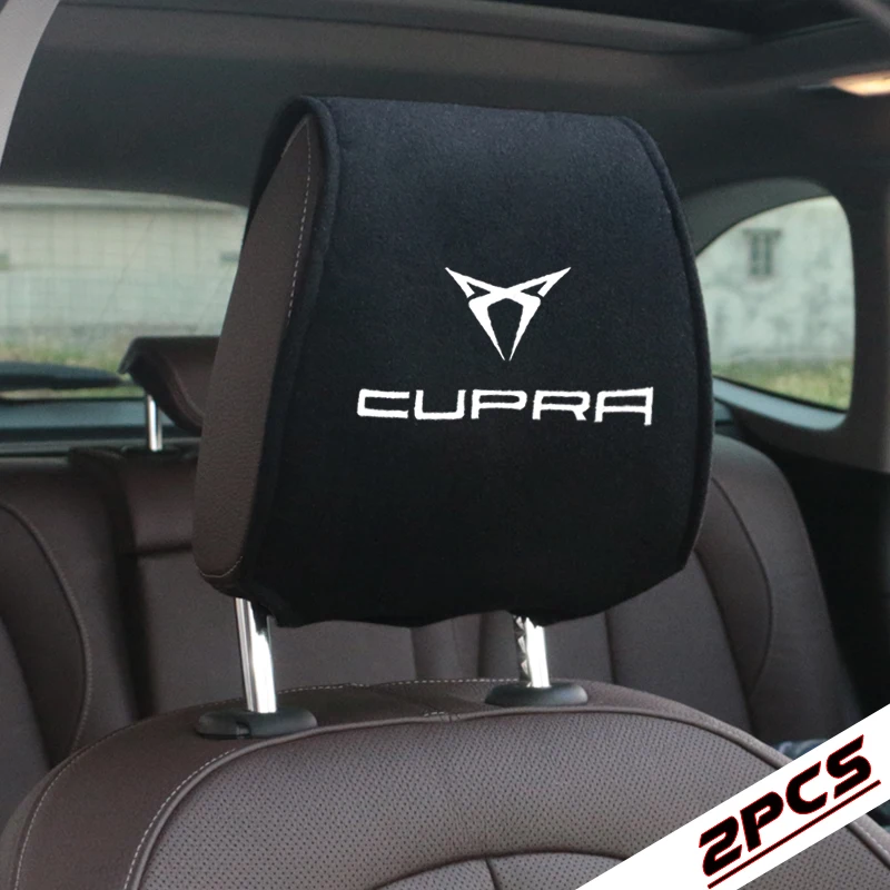 

2pcs Auto Headrest Support Rest Cushion Car Seats Accessories Pillow Pad cover for Seat Leon Ibiza cupra Altea Belt car styling