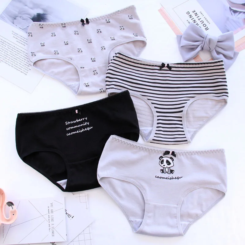 

Women Panda Pattern Cotton Panties Underpants Lingerie Girl breathable Briefs Ladies Underwear Cartoon Intimate Female Panty