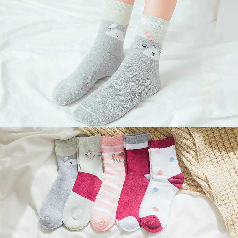 Ретро плюс бархат утолщение досуг простые однотонные женские носки осень зима носки женские новые 6 стилей средней длины Носки - Цвет: T112